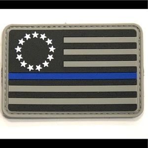 Thin Blue Line Betsy Ross Flag Morale Patch PVC
